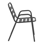 Tραπεζαρία Watson-Sussie pakoworld σετ 3τεμ μέταλλο ανθρακί-γυαλί Φ60x70εκ