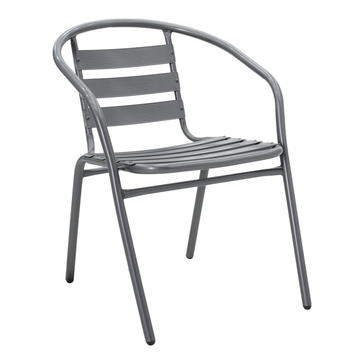 Tραπεζαρία Watson-Tade pakoworld σετ 3τεμ μέταλλο ανθρακί-γυαλί Φ60x70εκ