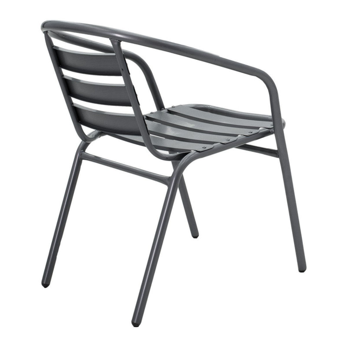 Tραπεζαρία Watson-Tade pakoworld σετ 3τεμ μέταλλο ανθρακί-γυαλί Φ60x70εκ