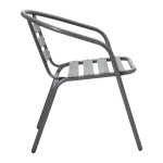 Tραπεζαρία Watson-Tade pakoworld σετ 3τεμ μέταλλο ανθρακί-γυαλί Φ60x70εκ