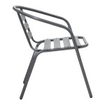 Τραπεζαρία Valor-Tade pakoworld σετ 5τεμ μέταλλο ανθρακί-γυαλί 110x60x70εκ