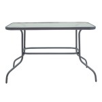 Τραπεζαρία Valor-Tade pakoworld σετ 5τεμ μέταλλο ανθρακί-γυαλί 110x60x70εκ