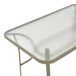 Τραπεζαρία Lindaria-Ensure pakoworld 5τεμ μέταλλο-γυαλί σε σαμπανιζέ απόχρωση 140x80x70εκ