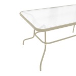 Τραπεζαρία Valor-Lindaria pakoworld σετ 5τεμ μέταλλο σε σαμπανιζέ και pe rattan σε φυσική απόχρωση 110x60x70εκ