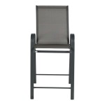 Σκαμπό μπαρ μεσαίου ύψους Calan pakoworld μέταλλο-textilene σε ανθρακί απόχρωση 55x70x114εκ