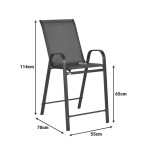 Σκαμπό μπαρ μεσαίου ύψους Calan pakoworld σκούρο καφέ μέταλλο-textilene σε καφέ απόχρωση 55x70x114εκ