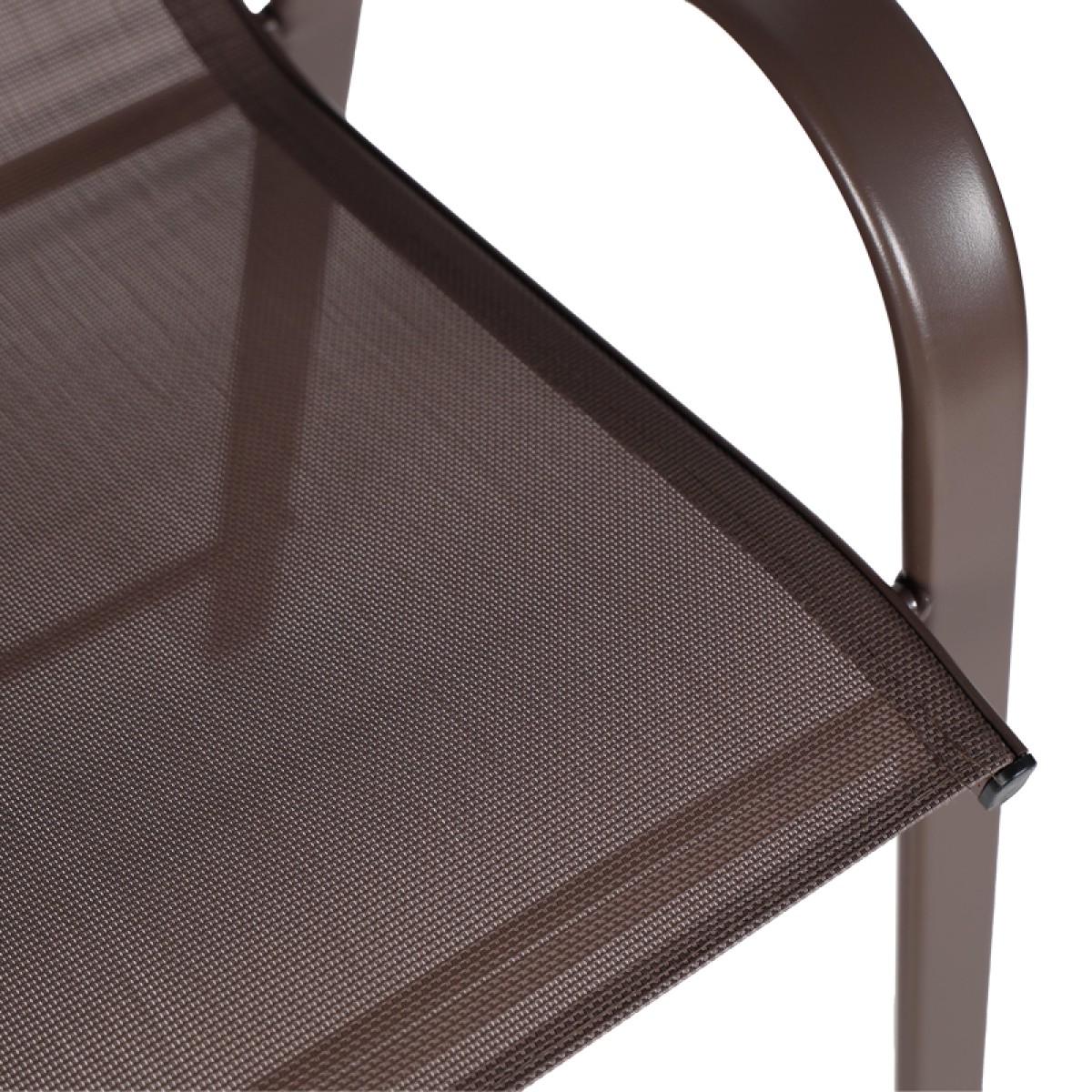 Σκαμπό μπαρ μεσαίου ύψους Calan pakoworld σκούρο καφέ μέταλλο-textilene σε καφέ απόχρωση 55x70x114εκ