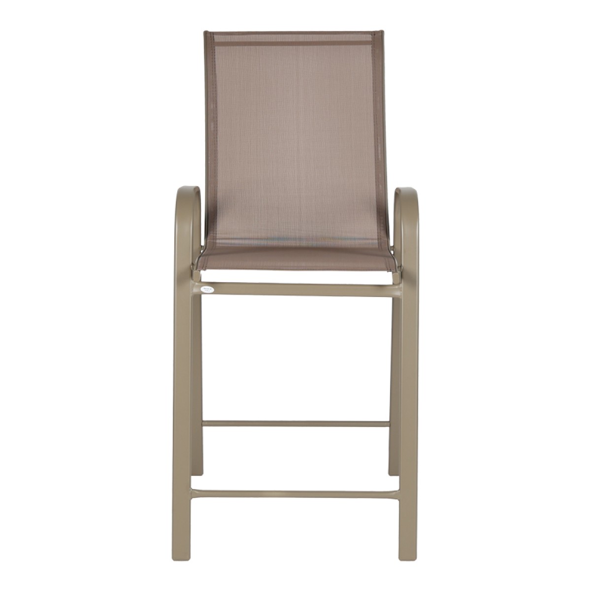 Σκαμπό μπαρ μεσαίου ύψους Calan pakoworld σαμπανιζέ μέταλλο-textilene σε ανοιχτή καφέ απόχρωση 55x70x114εκ