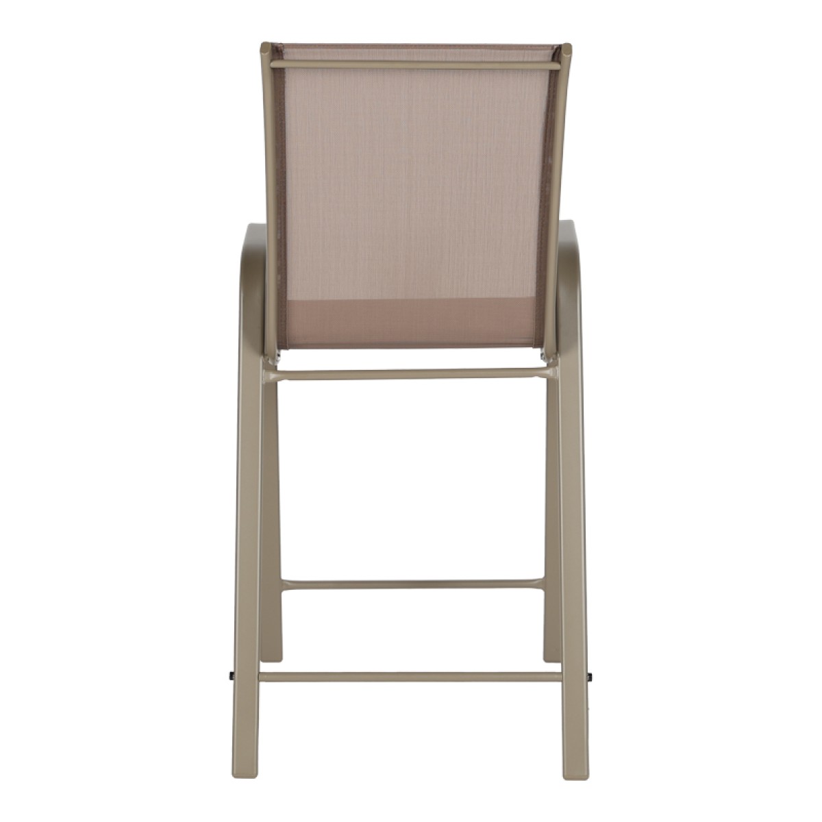 Σκαμπό μπαρ μεσαίου ύψους Calan pakoworld σαμπανιζέ μέταλλο-textilene σε ανοιχτή καφέ απόχρωση 55x70x114εκ