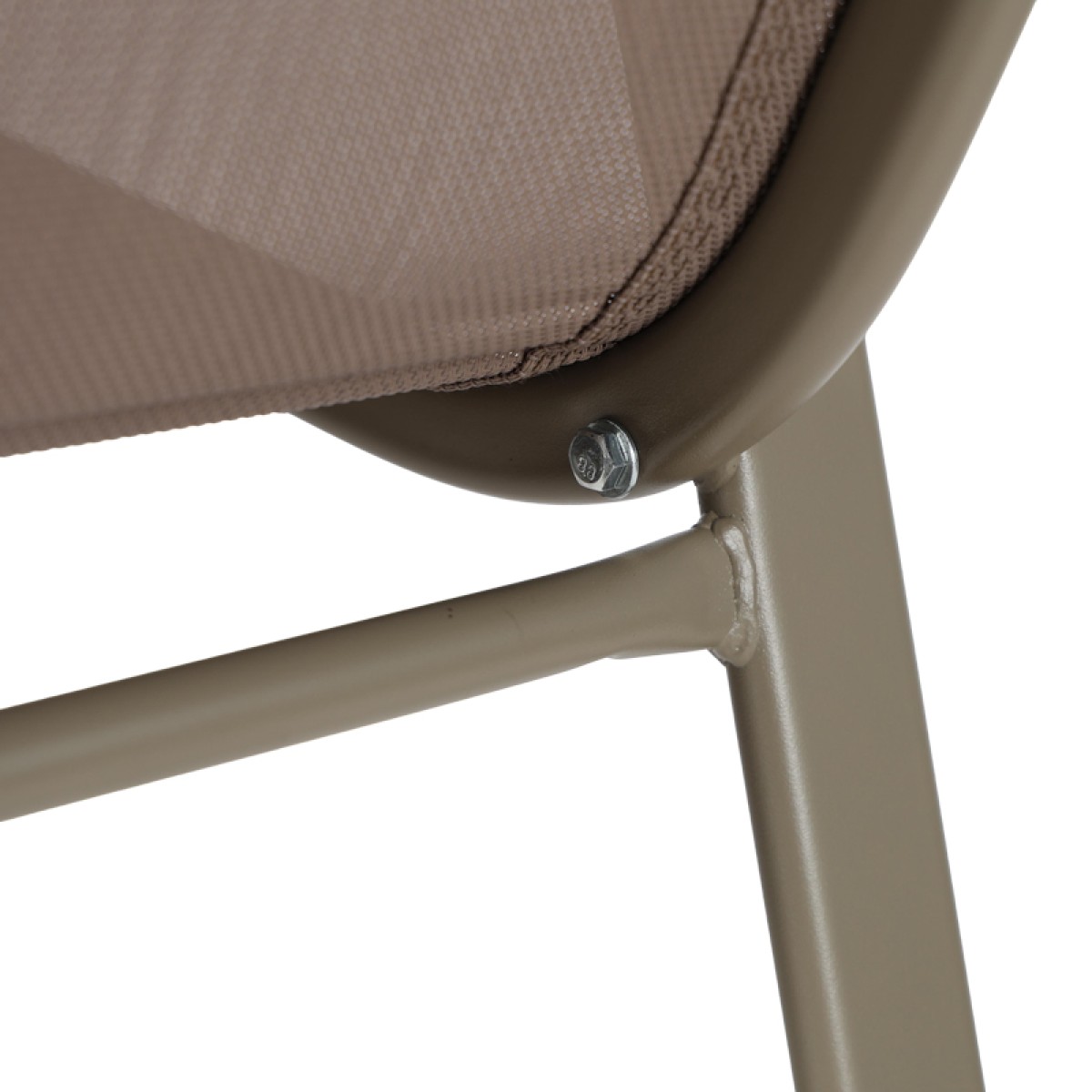 Σκαμπό μπαρ μεσαίου ύψους Calan pakoworld σαμπανιζέ μέταλλο-textilene σε ανοιχτή καφέ απόχρωση 55x70x114εκ