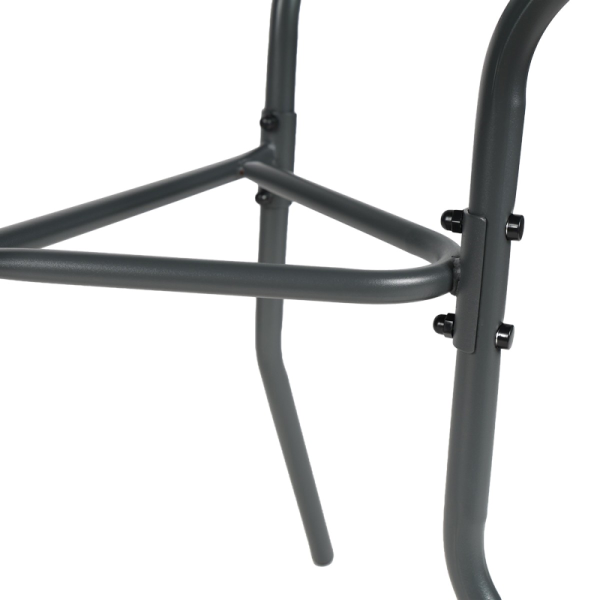 Τραπέζι ημικυκλικό Bion pakoworld γυαλί-μέταλλο σε ανθρακί απόχρωση 70x40x65εκ