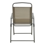 Καρέκλα πτυσσόμενη Vela pakoworld ανθρακί μέταλλο με σαμπανιζέ textilene 53x58x90εκ