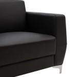 Πολυθρόνα Dermis pakoworld inox-τεχνόδερμα μαύρο 88x75x75εκ Πολυθρόνα Dermis pakoworld inox-τεχνόδερμα μαύρο 88x75x75εκ