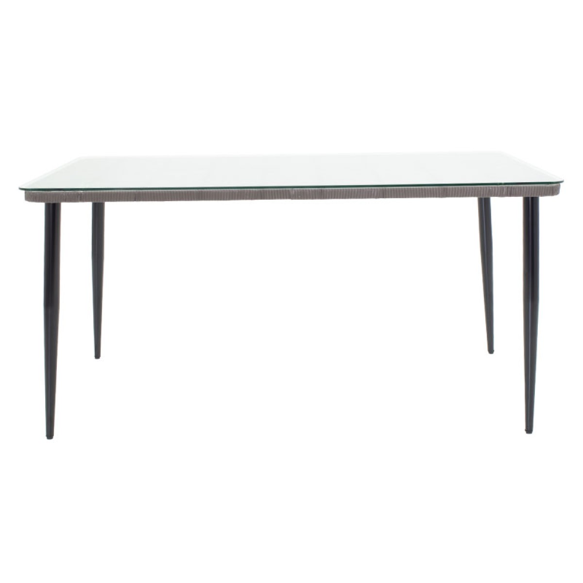 Τραπέζι Naoki pakoworld μέταλλο μαύρο-pe γκρι-γυαλί 160x90x78εκ Τραπέζι Naoki pakoworld μέταλλο μαύρο-pe γκρι-γυαλί 160x90x78εκ