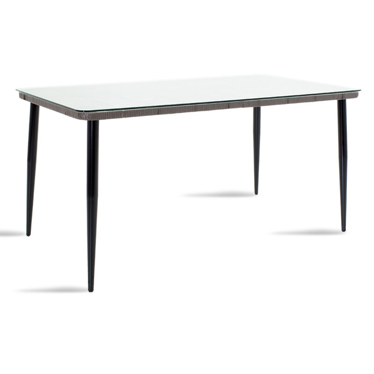 Τραπέζι Naoki pakoworld μέταλλο μαύρο-pe γκρι-γυαλί 160x90x78εκ Τραπέζι Naoki pakoworld μέταλλο μαύρο-pe γκρι-γυαλί 160x90x78εκ
