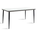Τραπέζι Naoki pakoworld μέταλλο μαύρο-pe γκρι-γυαλί 160x90x78εκ Τραπέζι Naoki pakoworld μέταλλο μαύρο-pe γκρι-γυαλί 160x90x78εκ