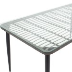 Τραπέζι Naoki pakoworld μέταλλο μαύρο-pe γκρι-γυαλί 160x90x78εκ Τραπέζι Naoki pakoworld μέταλλο μαύρο-pe γκρι-γυαλί 160x90x78εκ