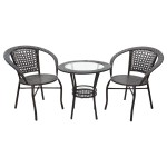 Σαλόνι Saylor pakoworld σετ 3τεμ μέταλλο-pe rattan καφέ Σαλόνι Saylor pakoworld σετ 3τεμ μέταλλο-pe rattan καφέ