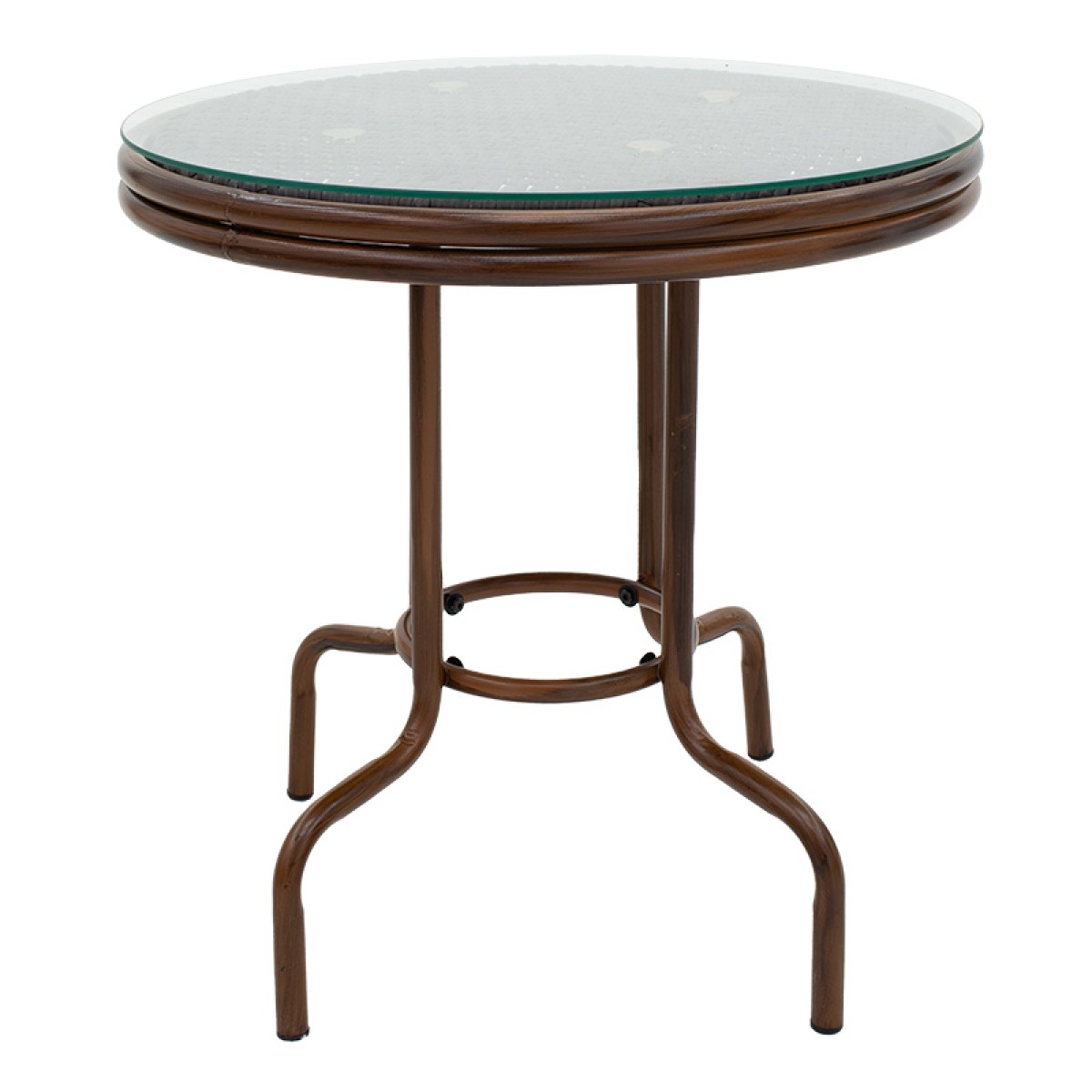 Τραπέζι Paula pakoworld μέταλλο-pe rattan καφέ Φ60x60εκ Τραπέζι Paula pakoworld μέταλλο-pe rattan καφέ Φ60x60εκ