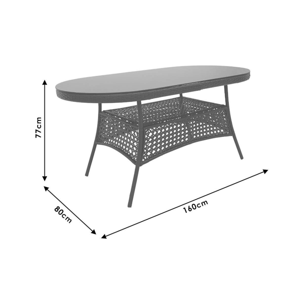 Τραπέζι Cellin pakoworld μέταλλο-pe rattan καφέ 160x80x77εκ Τραπέζι Cellin pakoworld μέταλλο-pe rattan καφέ 160x80x77εκ