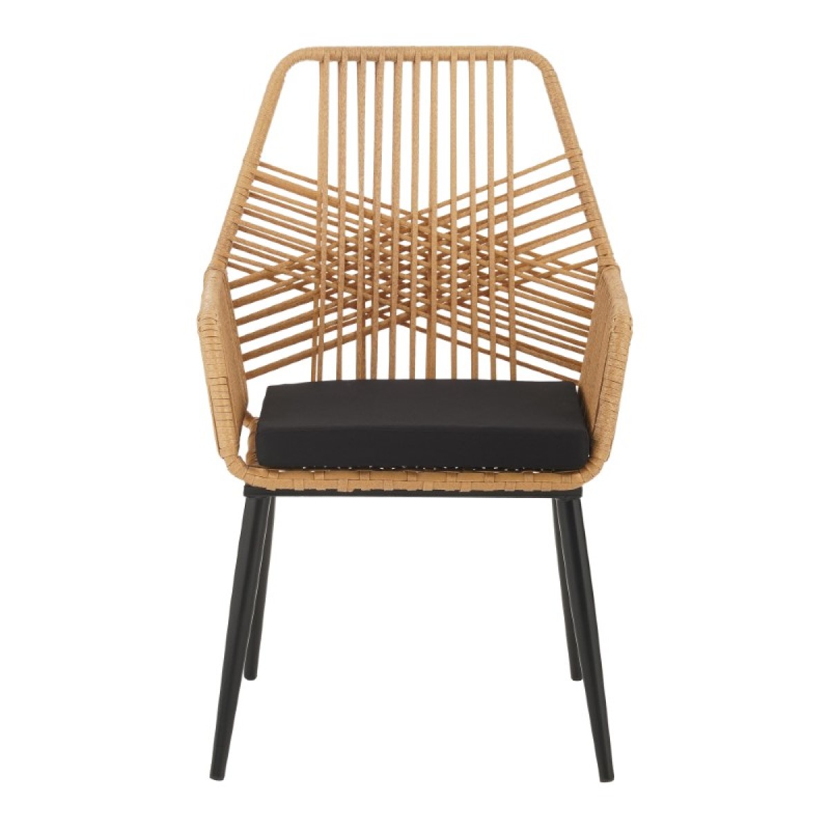 Πολυθρόνα Tanish pakoworld rattan φυσικό-πόδι μαύρο μέταλλο 58x58.5x87εκ Πολυθρόνα Tanish pakoworld rattan φυσικό-πόδι μαύρο μέταλλο 58x58.5x87εκ