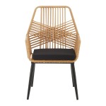 Πολυθρόνα Tanish pakoworld rattan φυσικό-πόδι μαύρο μέταλλο 58x58.5x87εκ Πολυθρόνα Tanish pakoworld rattan φυσικό-πόδι μαύρο μέταλλο 58x58.5x87εκ
