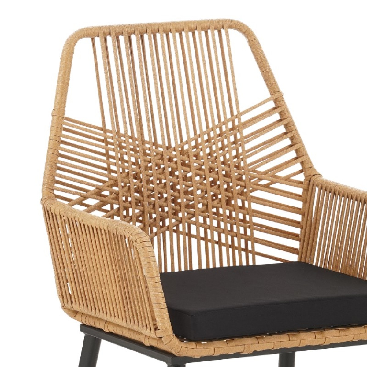 Πολυθρόνα Tanish pakoworld rattan φυσικό-πόδι μαύρο μέταλλο 58x58.5x87εκ Πολυθρόνα Tanish pakoworld rattan φυσικό-πόδι μαύρο μέταλλο 58x58.5x87εκ