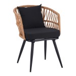 Πολυθρόνα Naoki pakoworld pe rattan -metal σε φυσική απόχρωση με μαύρα πόδια/μαξιλάρι 62x60x80εκ Πολυθρόνα Naoki pakoworld pe rattan -metal σε φυσική απόχρωση με μαύρα πόδια/μαξιλάρι 62x60x80εκ