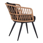 Πολυθρόνα Naoki pakoworld pe rattan -metal σε φυσική απόχρωση με μαύρα πόδια/μαξιλάρι 62x60x80εκ Πολυθρόνα Naoki pakoworld pe rattan -metal σε φυσική απόχρωση με μαύρα πόδια/μαξιλάρι 62x60x80εκ