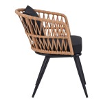 Πολυθρόνα Naoki pakoworld pe rattan -metal σε φυσική απόχρωση με μαύρα πόδια/μαξιλάρι 62x60x80εκ Πολυθρόνα Naoki pakoworld pe rattan -metal σε φυσική απόχρωση με μαύρα πόδια/μαξιλάρι 62x60x80εκ
