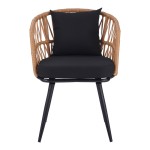 Πολυθρόνα Naoki pakoworld pe rattan -metal σε φυσική απόχρωση με μαύρα πόδια/μαξιλάρι 62x60x80εκ Πολυθρόνα Naoki pakoworld pe rattan -metal σε φυσική απόχρωση με μαύρα πόδια/μαξιλάρι 62x60x80εκ