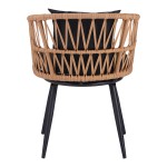 Πολυθρόνα Naoki pakoworld pe rattan -metal σε φυσική απόχρωση με μαύρα πόδια/μαξιλάρι 62x60x80εκ Πολυθρόνα Naoki pakoworld pe rattan -metal σε φυσική απόχρωση με μαύρα πόδια/μαξιλάρι 62x60x80εκ