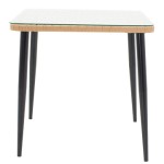 Τραπεζαρία Naoki-Tanish σετ 3 τεμ pakoworld μέταλλο μαύρο-pe φυσικό-γυαλί 80x80x78εκ