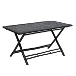 Τραπέζι Badou pakoworld πτυσσόμενο bamboo μαύρο 150x80x77εκ Τραπέζι Badou pakoworld πτυσσόμενο bamboo μαύρο 150x80x77εκ