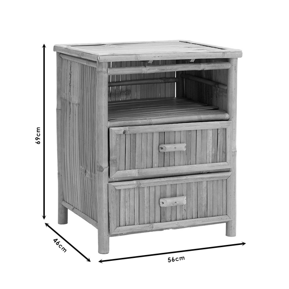 Κομοδίνο Ofra pakoworld bamboo φυσικό 56x46x69εκ Κομοδίνο Ofra pakoworld bamboo φυσικό 56x46x69εκ