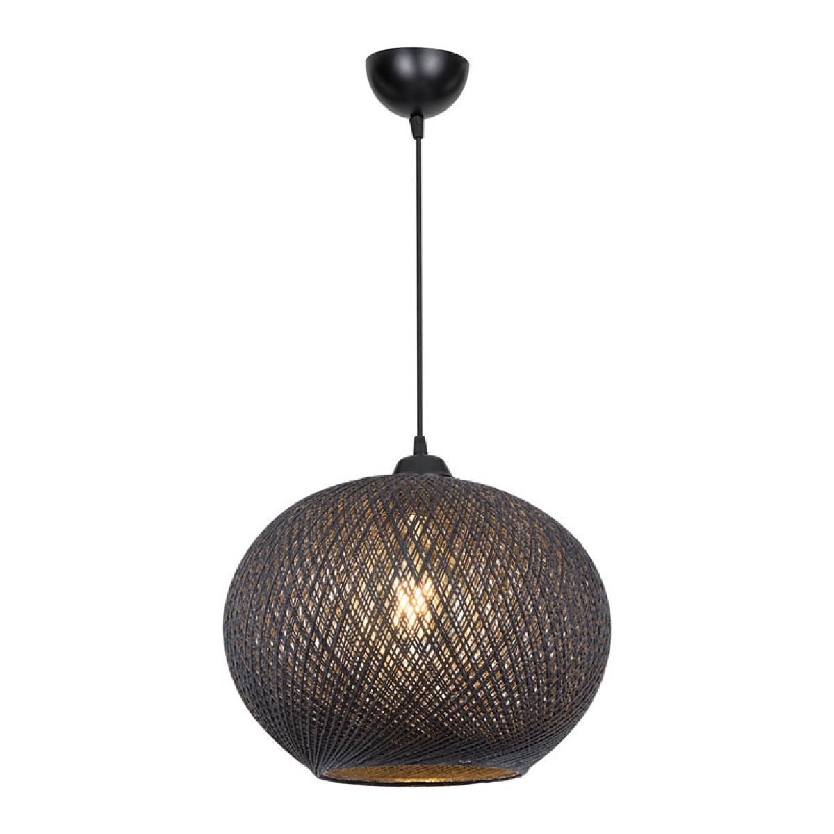 Φωτιστικό οροφής μονόφωτο Leshia pakoworld Ε27 μαύρο Φ38x38εκ