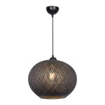 Φωτιστικό οροφής μονόφωτο Leshia pakoworld Ε27 μαύρο Φ38x38εκ
