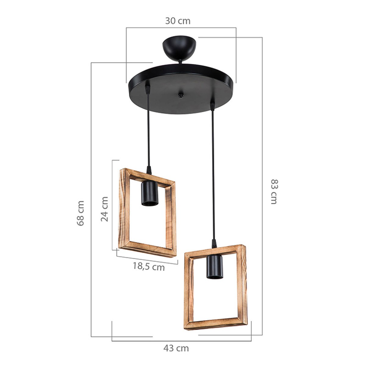 Φωτιστικό οροφής δίφωτο Isolate pakoworld Ε27 καρυδί Φ43x83εκ Φωτιστικό οροφής δίφωτο Isolate pakoworld Ε27 καρυδί Φ43x83εκ
