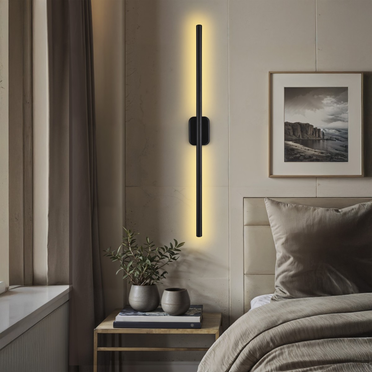 Φωτιστικό τοίχου-απλίκα Senio pakoworld Led μαύρο 75x6x6εκ Φωτιστικό τοίχου-απλίκα Senio pakoworld Led μαύρο 75x6x6εκ
