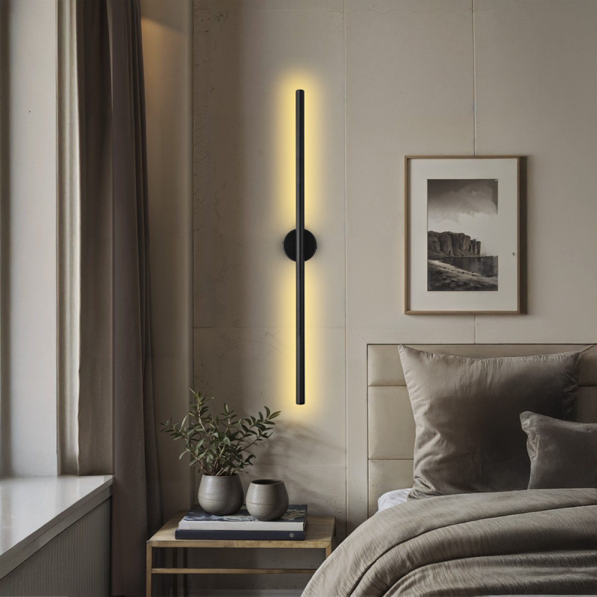 Φωτιστικό τοίχου-απλίκα Tisenio pakoworld Led μαύρο 75x6x6εκ Φωτιστικό τοίχου-απλίκα Tisenio pakoworld Led μαύρο 75x6x6εκ