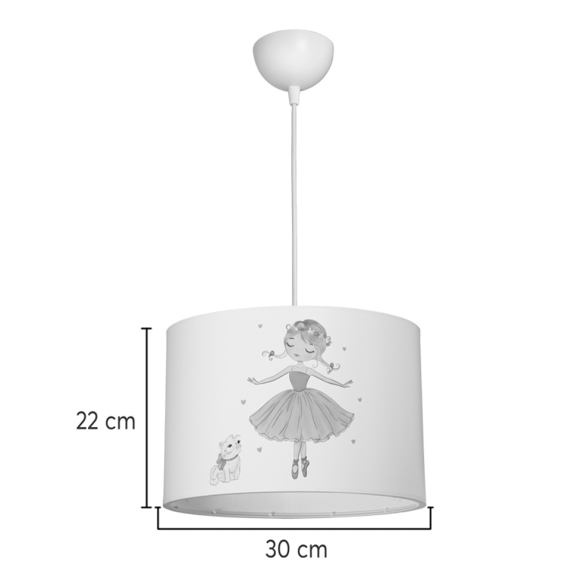 Παιδικό φωτιστικό οροφής Ballerina pakoworld led E27 πολύχρωμο PVC Φ30x20εκ