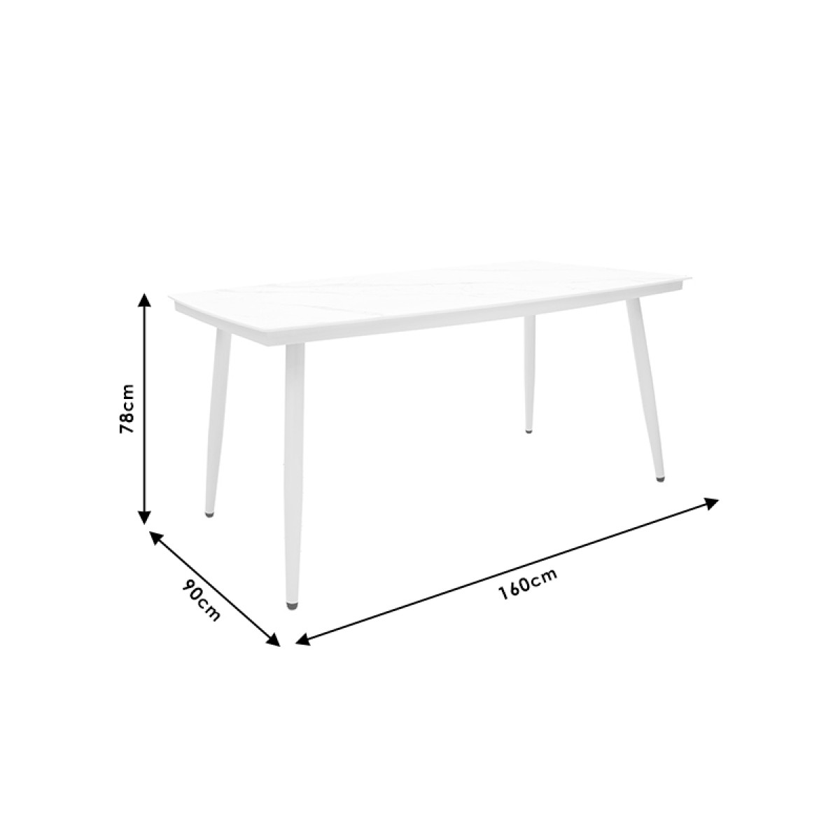 Τραπέζι Zeren pakoworld μέταλλο λευκό-γυαλί 160x90x78εκ Τραπέζι Zeren pakoworld μέταλλο λευκό-γυαλί 160x90x78εκ