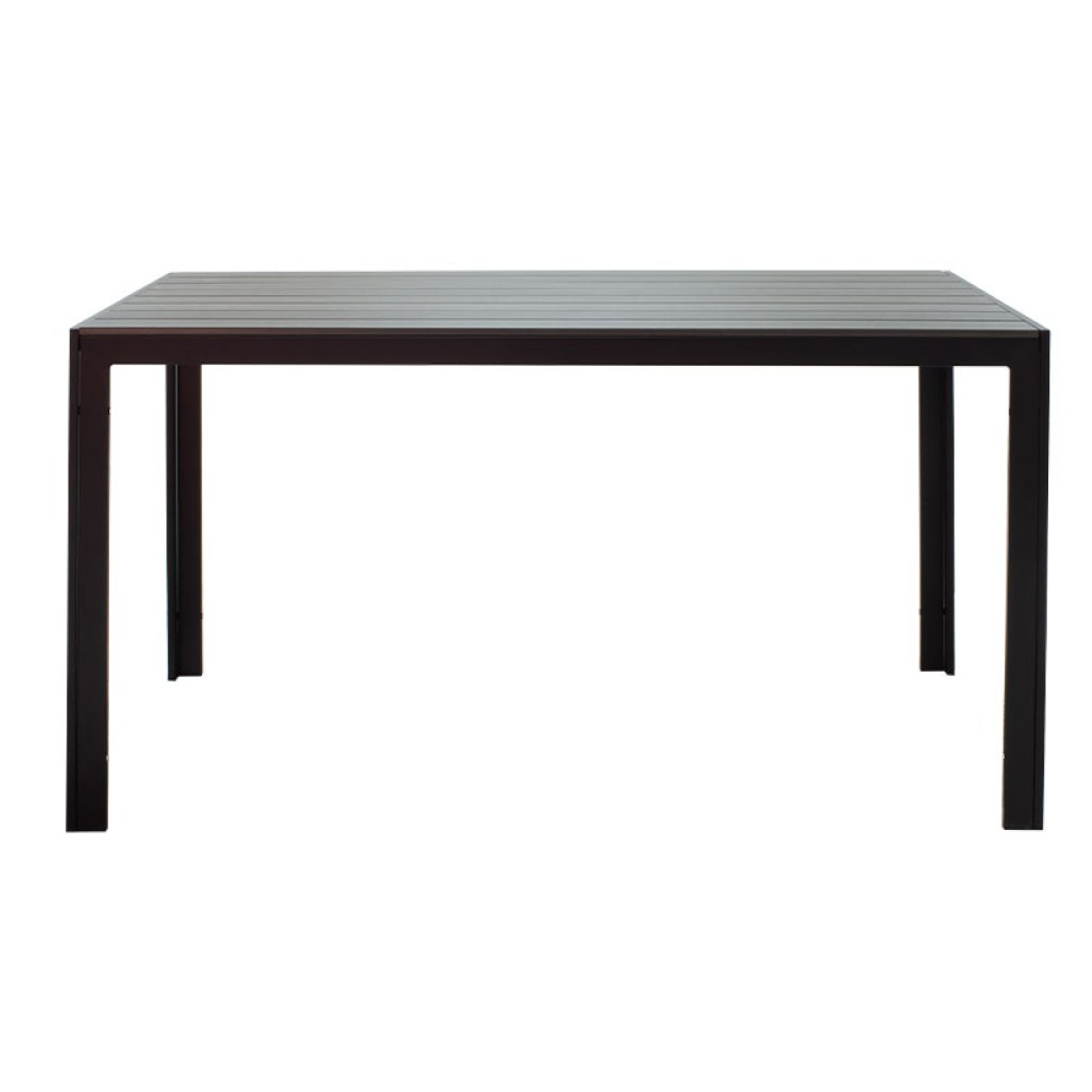 Τραπέζι Nares pakoworld αλουμίνιο μαύρο-plywood ανθρακί 140x80x72.5εκ