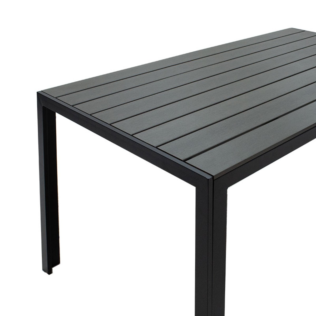 Τραπέζι Nares pakoworld αλουμίνιο μαύρο-plywood ανθρακί 140x80x72.5εκ Τραπέζι Nares pakoworld αλουμίνιο μαύρο-plywood ανθρακί 140x80x72.5εκ