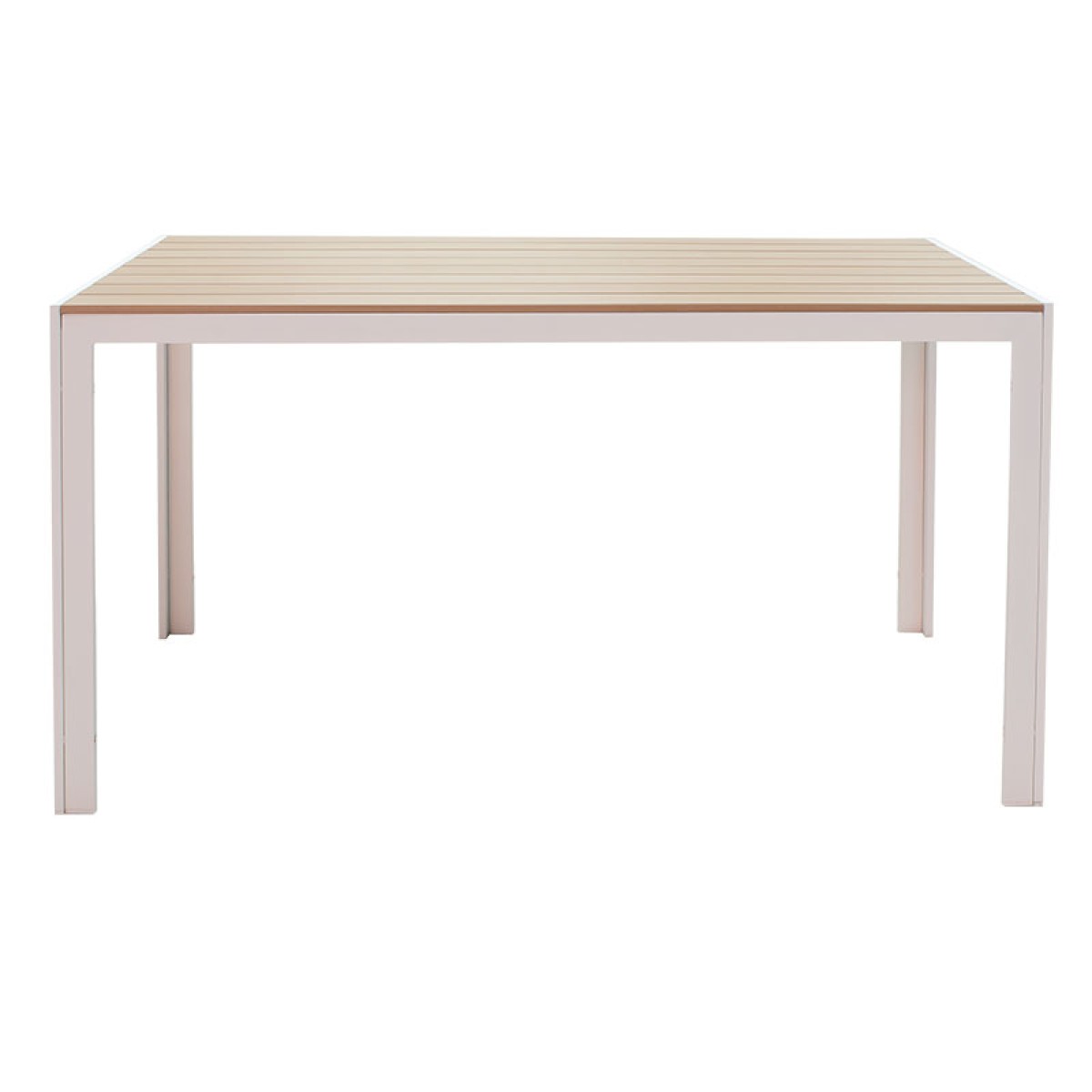 Τραπέζι Nares pakoworld αλουμίνιο λευκό-plywood φυσικό 140x80x72.5εκ Τραπέζι Nares pakoworld αλουμίνιο λευκό-plywood φυσικό 140x80x72.5εκ