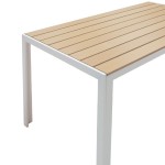Τραπέζι Nares pakoworld αλουμίνιο λευκό-plywood φυσικό 140x80x72.5εκ Τραπέζι Nares pakoworld αλουμίνιο λευκό-plywood φυσικό 140x80x72.5εκ