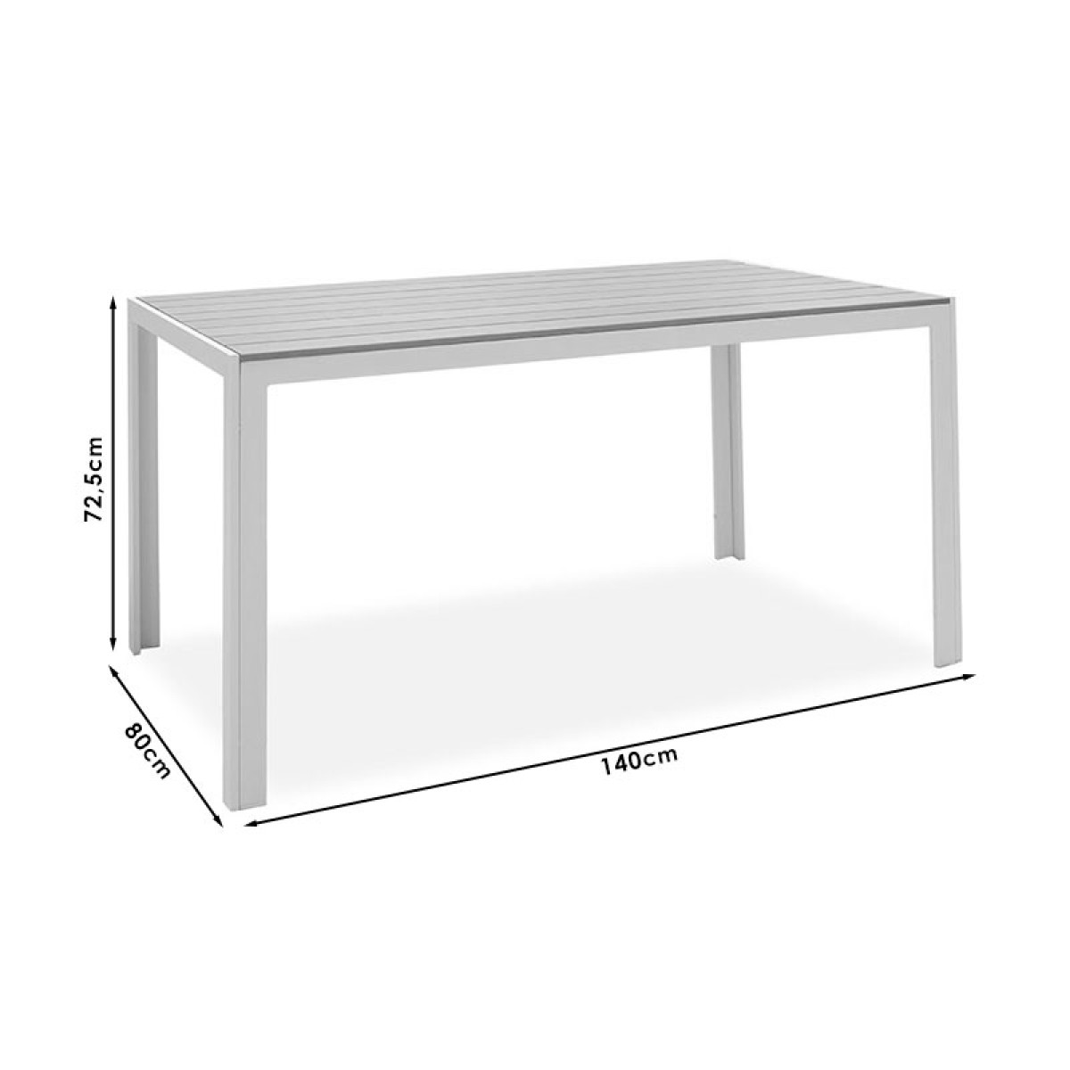 Τραπέζι Nares pakoworld αλουμίνιο λευκό-plywood φυσικό 140x80x72.5εκ Τραπέζι Nares pakoworld αλουμίνιο λευκό-plywood φυσικό 140x80x72.5εκ
