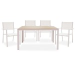Τραπεζαρία Zacreta-Nares σετ 5τεμ pakoworld λευκό-φυσικό 140x80x72.5εκ Τραπεζαρία Zacreta-Nares σετ 5τεμ pakoworld λευκό-φυσικό 140x80x72.5εκ