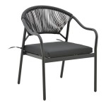Πολυθρόνα Jerqui pakoworld wicker rattan μαύρο-μεταλλικό μαύρο πόδι-μαύρο μαξιλάρι 60x64x78εκ Πολυθρόνα Jerqui pakoworld wicker rattan μαύρο-μεταλλικό μαύρο πόδι-μαύρο μαξιλάρι 60x64x78εκ