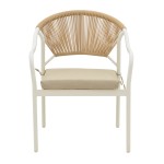 Πολυθρόνα Jerqui pakoworld wicker rattan φυσικό-μεταλλικό εκρού πόδι-μπεζ μαξιλάρι 60x64x78εκ Πολυθρόνα Jerqui pakoworld wicker rattan φυσικό-μεταλλικό εκρού πόδι-μπεζ μαξιλάρι 60x64x78εκ